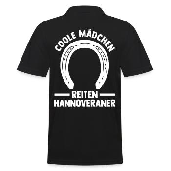 Pferd Reitsport Reiten Pferdesport Hannoveraner - Männer Poloshirt - Schwarz - Hinten - Kai (181cm)