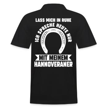 Pferd Reitsport Reiten Pferdesport Hannoveraner - Männer Poloshirt - Schwarz - Hinten - Kai (181cm)