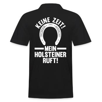 Pferd Reitsport Reiten Pferdesport Holsteiner - Männer Poloshirt - Schwarz - Hinten - Kai (181cm)