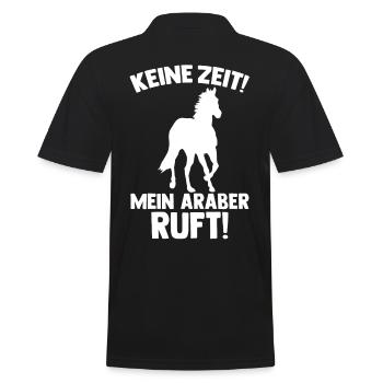 Pferd Reitsport Reiten Pferdesport Araber - Männer Poloshirt - Schwarz - Hinten - Kai (181cm)