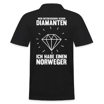 Pferd Reitsport Reiten Pferdesport Norweger - Männer Poloshirt - Schwarz - Hinten - Kai (181cm)