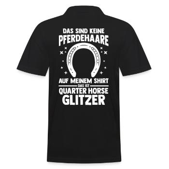 Pferd Reitsport Reiten Pferdesport Quarter Horse - Männer Poloshirt - Schwarz - Hinten - Kai (181cm)