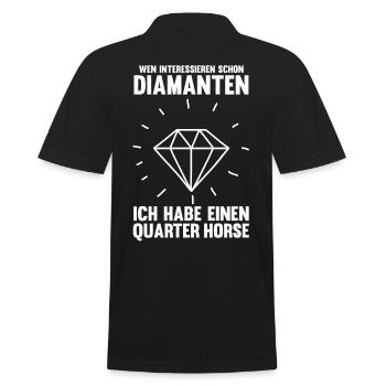 Pferd Reitsport Reiten Pferdesport Quarter Horse - Männer Poloshirt - Schwarz - Hinten - Kai (181cm)