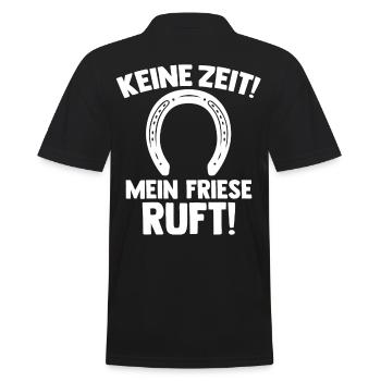 Pferd Reitsport Reiten Pferdesport Friese - Männer Poloshirt - Schwarz - Hinten - Kai (181cm)