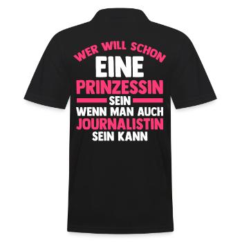 Reporter Prinzessin Journalistik Journalist - Männer Poloshirt - Schwarz - Hinten - Kai (181cm)