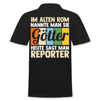Journalistik Journalist Reporter - Männer Poloshirt - Schwarz - Hinten - Kai (181cm)