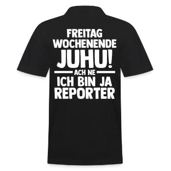 Journalistik Journalist Reporter - Männer Poloshirt - Schwarz - Hinten - Kai (181cm)