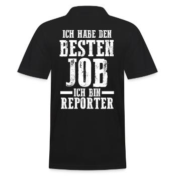 Journalistik Journalist Reporter - Männer Poloshirt - Schwarz - Hinten - Kai (181cm)