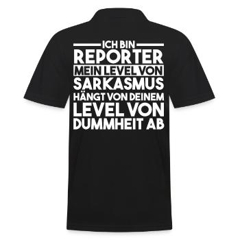 Journalistik Journalist Reporter - Männer Poloshirt - Schwarz - Hinten - Kai (181cm)