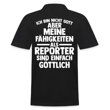 Journalistik Journalist Reporter - Männer Poloshirt - Schwarz - Hinten - Kai (181cm)