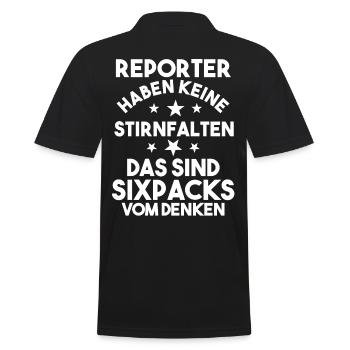 Journalistik Journalist Reporter - Männer Poloshirt - Schwarz - Hinten - Kai (181cm)