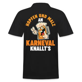 Karnevalskostüm Karnevalist Fasching Bier Karneval - Männer Poloshirt - Schwarz - Hinten - Kai (181cm)