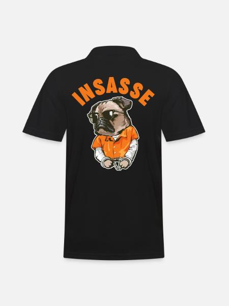Karnevalskostüm Gefängnis Hund Mops Fasching Karne - Männer Poloshirt - Schwarz