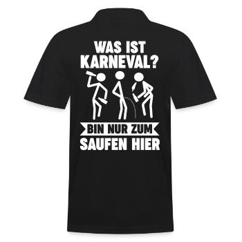 Karnevalskostüm Karnevalist Saufen Fasching Karnev - Männer Poloshirt - Schwarz - Hinten - Kai (181cm)