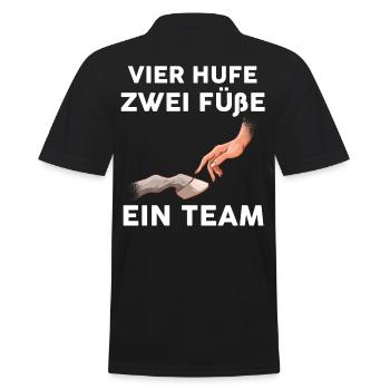 Reiten Reiter Pferd Pferde - Männer Poloshirt - Schwarz - Hinten - Kai (181cm)