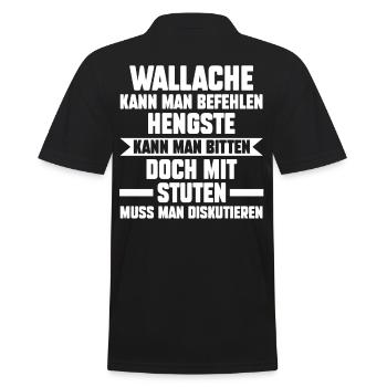 Reiten Reiter Pferd Pferde - Männer Poloshirt - Schwarz - Hinten - Kai (181cm)