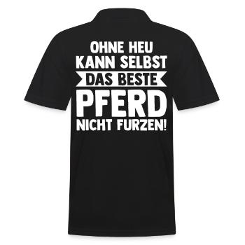 Reiten Reiter Pferd Pferde - Männer Poloshirt - Schwarz - Hinten - Kai (181cm)