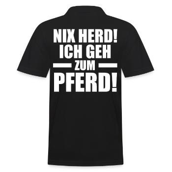 Reiten Reiter Pferd Pferde - Männer Poloshirt - Schwarz - Hinten - Kai (181cm)