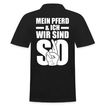 Reiten Reiter Pferd Pferde - Männer Poloshirt - Schwarz - Hinten - Kai (181cm)