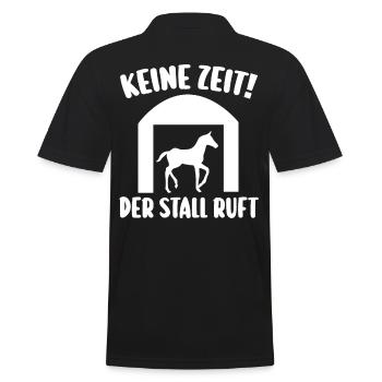 Reiten Reiter Pferd Pferde - Männer Poloshirt - Schwarz - Hinten - Kai (181cm)