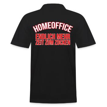 Homeoffice Zocken Gaming Lustig - Männer Poloshirt - Schwarz - Hinten - Kai (181cm)