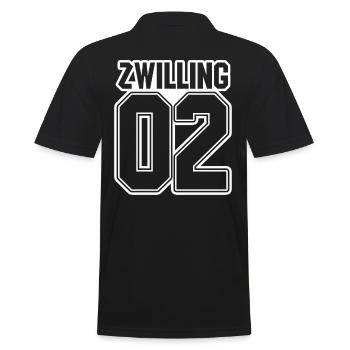 Zwillingsgeschwister Zwilling Zwillinge - Männer Poloshirt - Schwarz - Hinten - Kai (181cm)