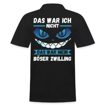 Zwillingsgeschwister Zwilling Zwillinge - Männer Poloshirt - Schwarz - Hinten - Kai (181cm)