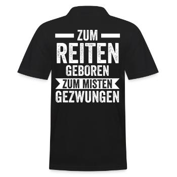 Pferd Pferde Reitsport Reiten Reiter - Männer Poloshirt - Schwarz - Hinten - Kai (181cm)