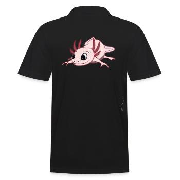 Axolotl tailed salamander with heart amphibian to - Men's Polo Shirt - black - Back - Kai (181cm)