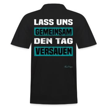 gemeinsam den Tag versauen humorvolles witziges - Männer Poloshirt - Schwarz - Hinten - Kai (181cm)