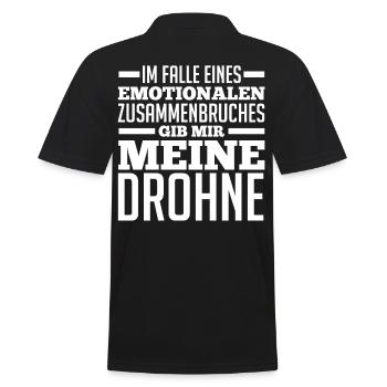 Drohne Pilot Drohnen - Männer Poloshirt - Schwarz - Hinten - Kai (181cm)
