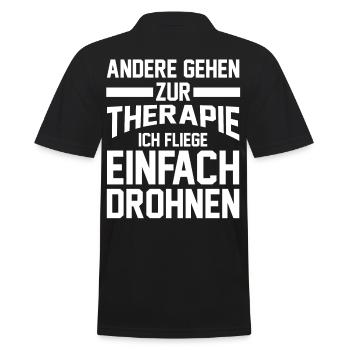 Drohne Pilot Drohnen - Männer Poloshirt - Schwarz - Hinten - Kai (181cm)