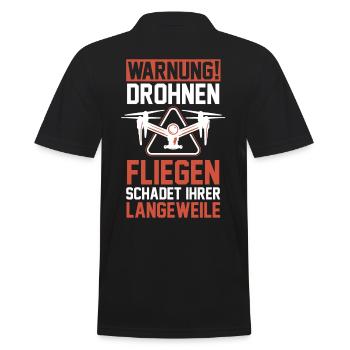 Drohne Pilot Drohnen - Männer Poloshirt - Schwarz - Hinten - Kai (181cm)