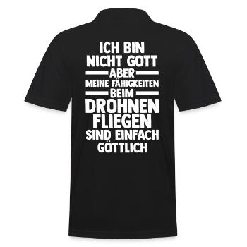 Drohne Pilot Drohnen - Männer Poloshirt - Schwarz - Hinten - Kai (181cm)