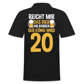 Bier Zwanzig Zwanzigster 20 Jahre Geburtstag - Männer Poloshirt - Schwarz - Hinten - Kai (181cm)