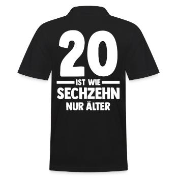 Zwanzig 20 Jahre Zwanzigster Geburtstag - Männer Poloshirt - Schwarz - Hinten - Kai (181cm)