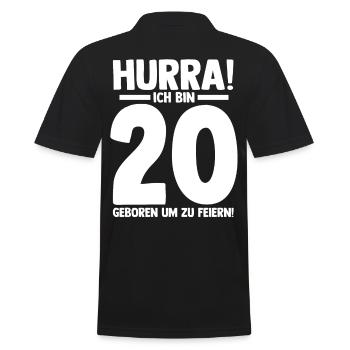 Zwanzig 20 Jahre Zwanzigster Geburtstag - Männer Poloshirt - Schwarz - Hinten - Kai (181cm)