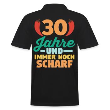 Dreißig Dreißigster 30 Jahre Geburtstag - Männer Poloshirt - Schwarz - Hinten - Kai (181cm)