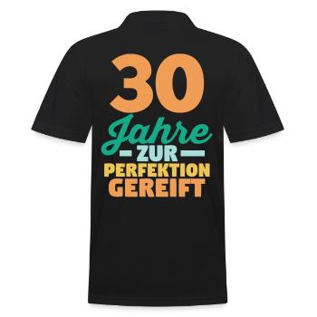 Dreißig Dreißigster 30 Jahre Geburtstag - Männer Poloshirt - Schwarz - Hinten - Kai (181cm)