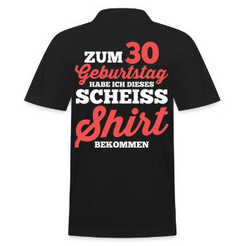 Dreißig 30 Jahre Dreißigster Geburtstag - Männer Poloshirt - Schwarz - Hinten - Kai (181cm)