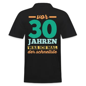 Dreißig 30 Jahre Dreißigster Geburtstag - Männer Poloshirt - Schwarz - Hinten - Kai (181cm)