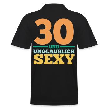 Dreißig 30 Jahre Dreißigster Geburtstag - Männer Poloshirt - Schwarz - Hinten - Kai (181cm)