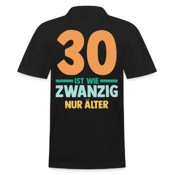 Dreißig 30 Jahre Dreißigster Geburtstag - Männer Poloshirt - Schwarz - Hinten - Kai (181cm)