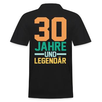Dreißig 30 Jahre Dreißigster Geburtstag - Männer Poloshirt - Schwarz - Hinten - Kai (181cm)