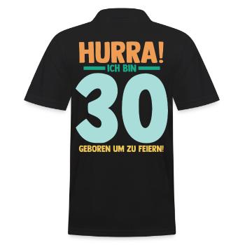 Dreißig 30 Jahre Dreißigster Geburtstag - Männer Poloshirt - Schwarz - Hinten - Kai (181cm)