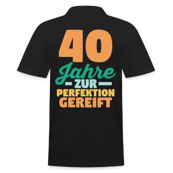 Vierzig Vierzigster 40 Jahre Geburtstag - Männer Poloshirt - Schwarz - Hinten - Kai (181cm)
