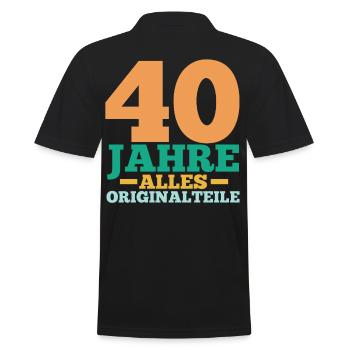 Vierzig 40 Jahre Vierzigster Geburtstag - Männer Poloshirt - Schwarz - Hinten - Kai (181cm)