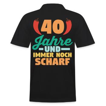 Vierzig Vierzigster 40 Jahre Geburtstag - Männer Poloshirt - Schwarz - Hinten - Kai (181cm)
