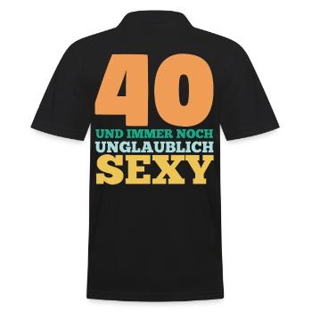 Vierzig 40 Jahre Vierzigster Geburtstag - Männer Poloshirt - Schwarz - Hinten - Kai (181cm)