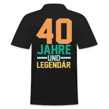 Vierzig 40 Jahre Vierzigster Geburtstag - Männer Poloshirt - Schwarz - Hinten - Kai (181cm)